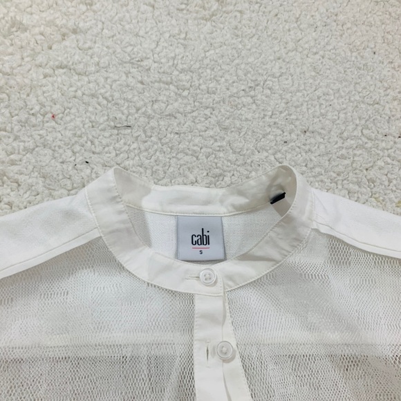 Cabi white sheer prudence blouse spring Easter sm - Picture 4 of 6